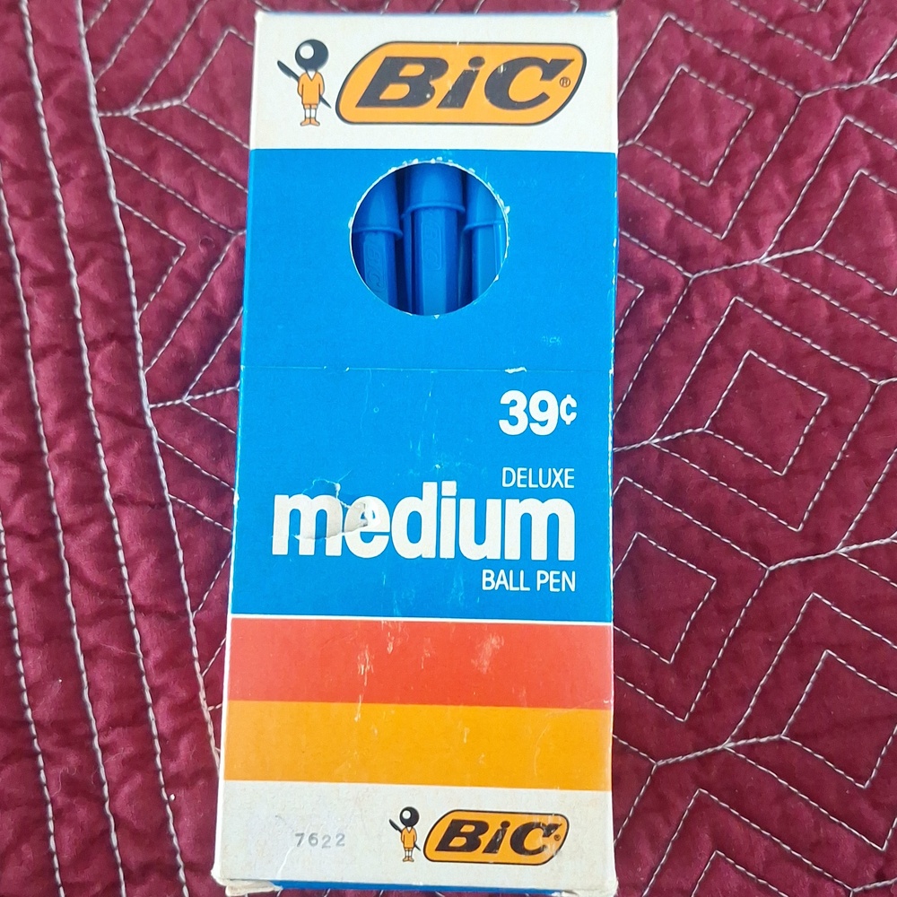 Vintage BIC Pens Blue Deluxe Medium Point 1 Dozen New